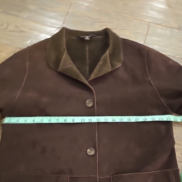 Brown Suede-like Women's Jacket - Picture 5 of 7